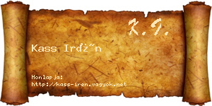 Kass Irén névjegykártya