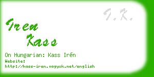 iren kass business card